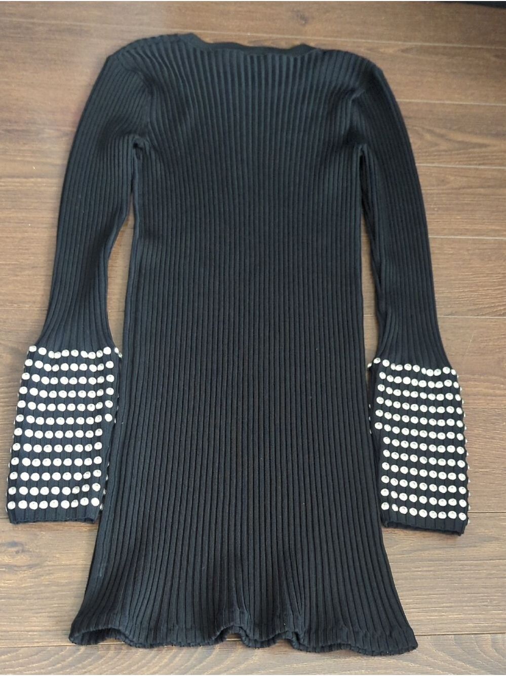ALEXANDER WANG Long Sleeve Dress with Crystal Cuff Detail - Picture 9 of 10